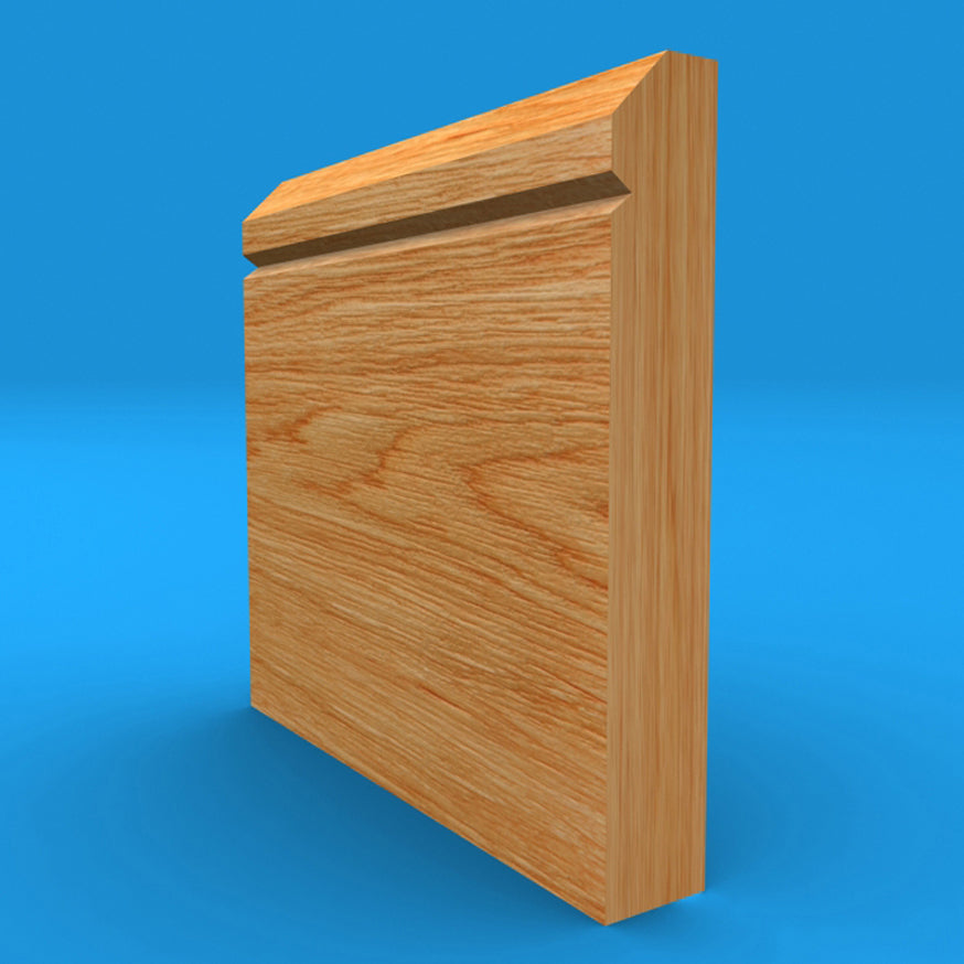 Edge V Grooved Solid Oak Skirting Board