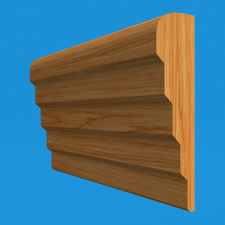 Stepped 3 Oak Dado Rail