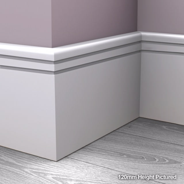 MDF Bullnose Grooved 2 MDF Skirting Board