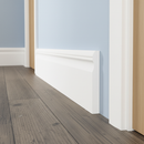 Cottage skirting board perspective view in country cottage hallway