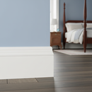 Antique skirting board close-up in period bedroom