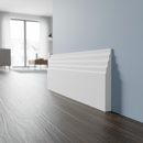 Stepped 3 skirting board side profile in modern open-plan space