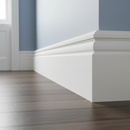 Edwardian skirting board perspective view in period bedroom