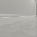 Torus skirting board perspective view in modern hallway