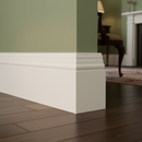 Antique skirting board close-up in traditional living room