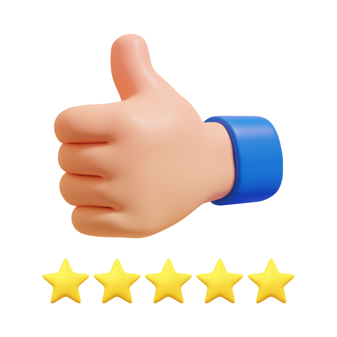 thumbs up with 5 star rating for metres direct