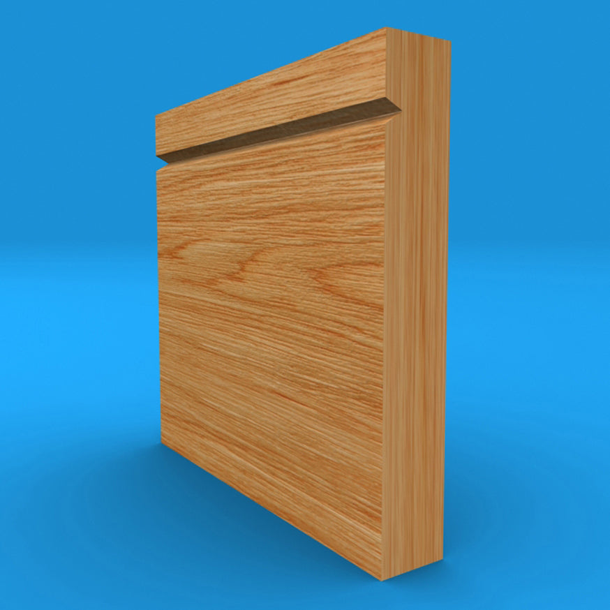 Square Edge V Grooved Solid Oak Skirting Board