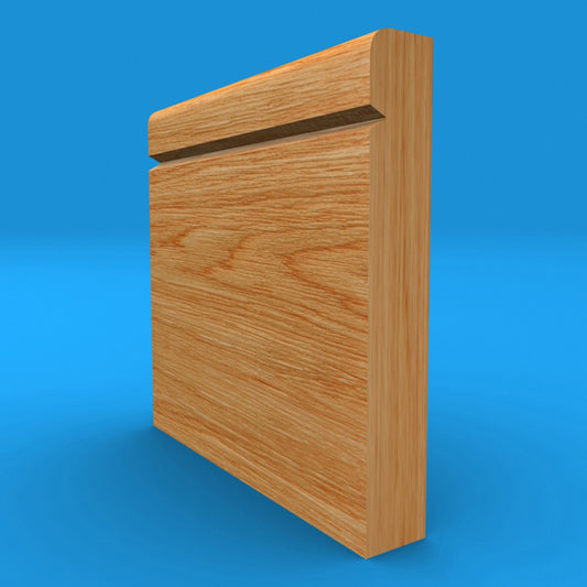 Bullnose V Grooved Solid Oak Skirting Board