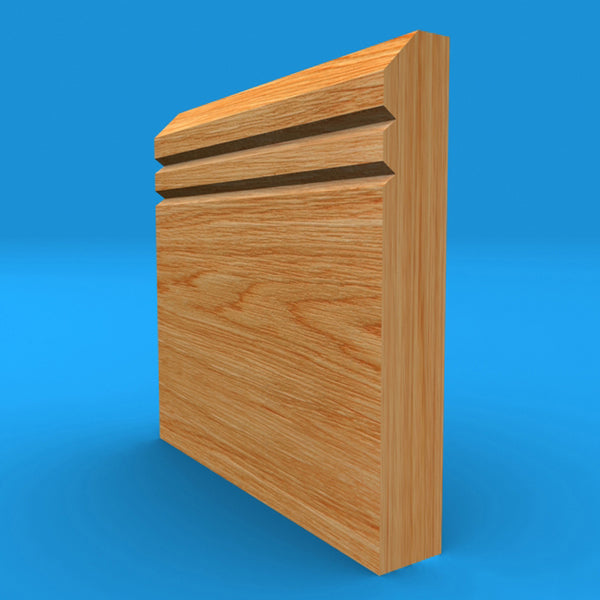 Edge V Grooved 2 Solid Oak Skirting Board