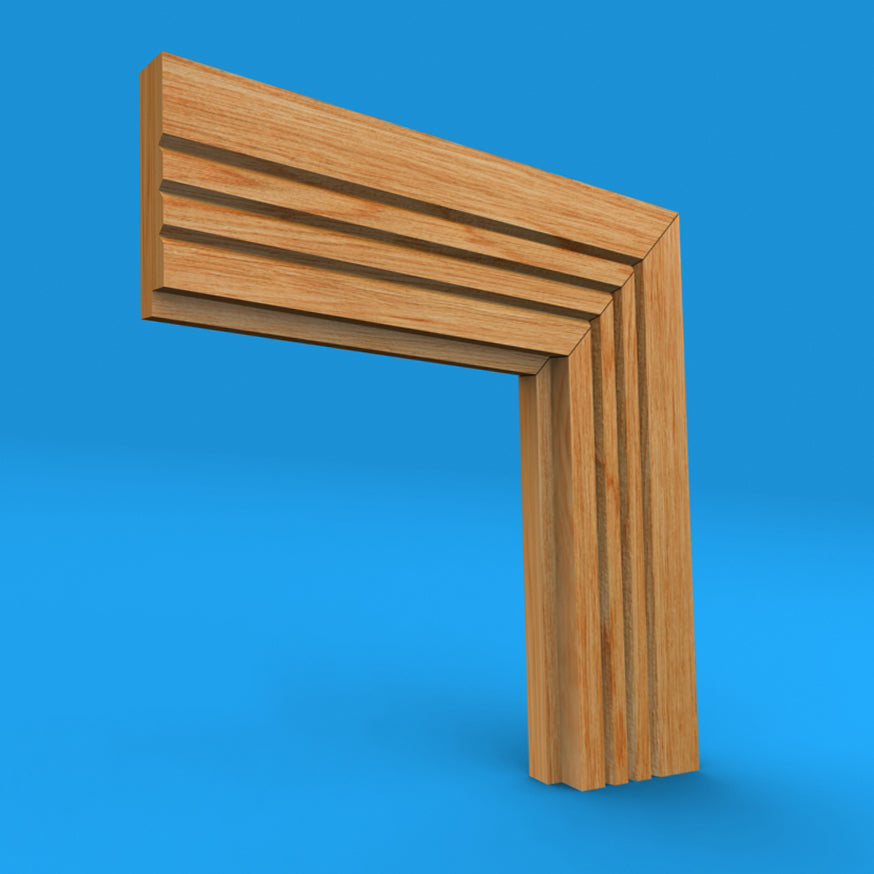 Single Step V Grooved 3 Oak Architrave