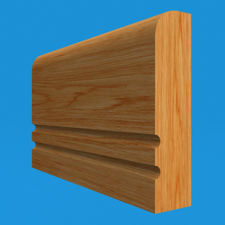 Square Edge C Grooved 2 Oak Dado Rail