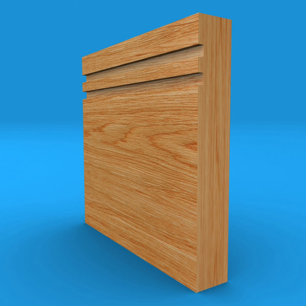 Square Edge Grooved 2 Solid Oak Skirting Board