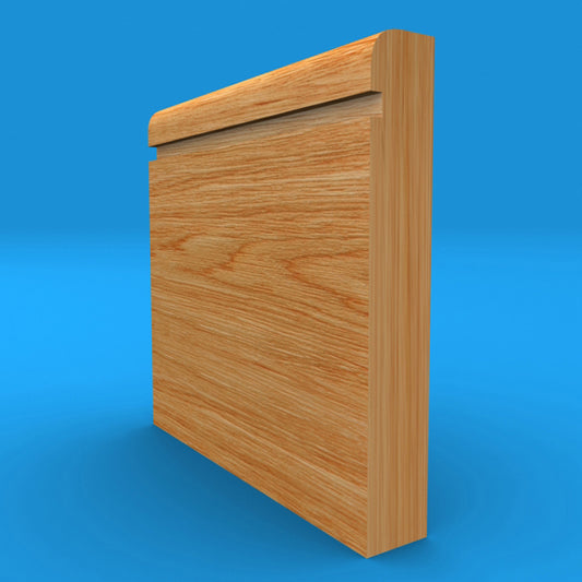 Bullnose Grooved Solid Oak Skirting Board