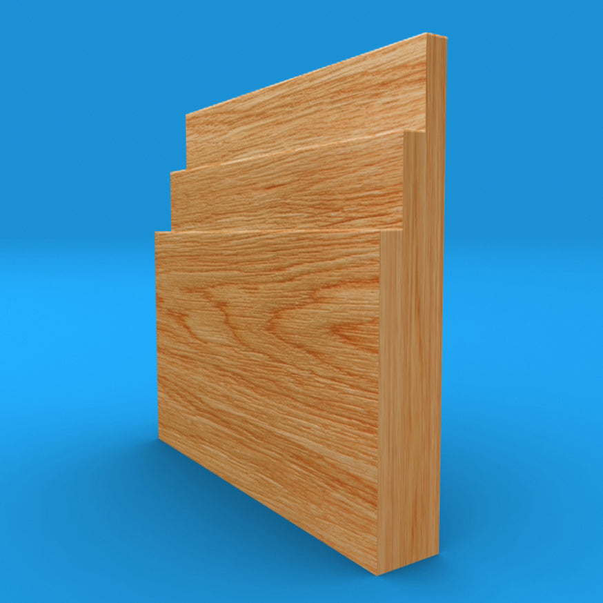 Large Stepped Solid Oak Skirting Board