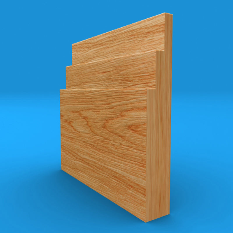 Large Stepped Solid Oak Skirting Board