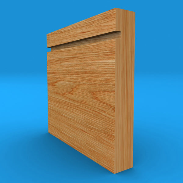 Square Edge Grooved Solid Oak Skirting Board