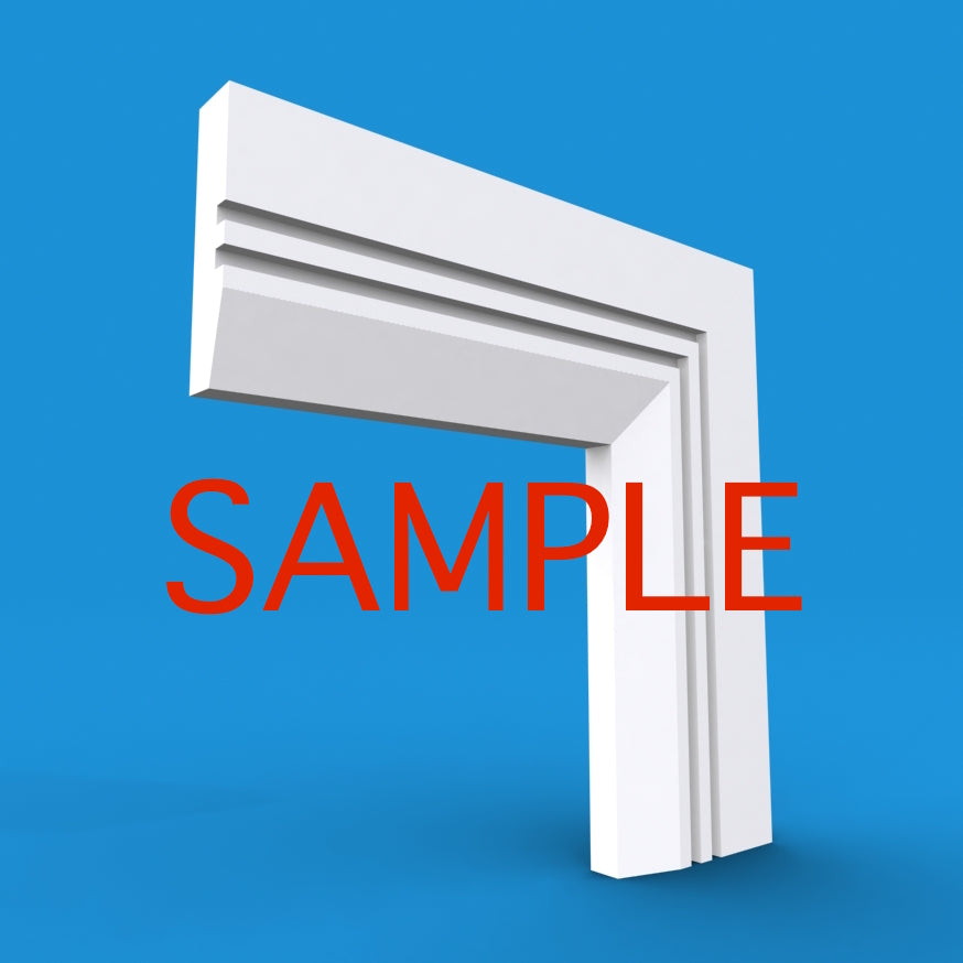 Chamfered Square Grooved 2 MDF Architrave Sample