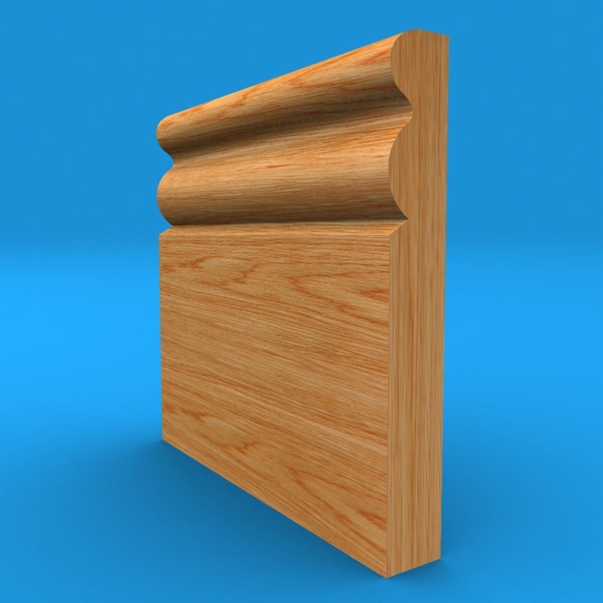 Ogee 3 Solid Oak Skirting Board