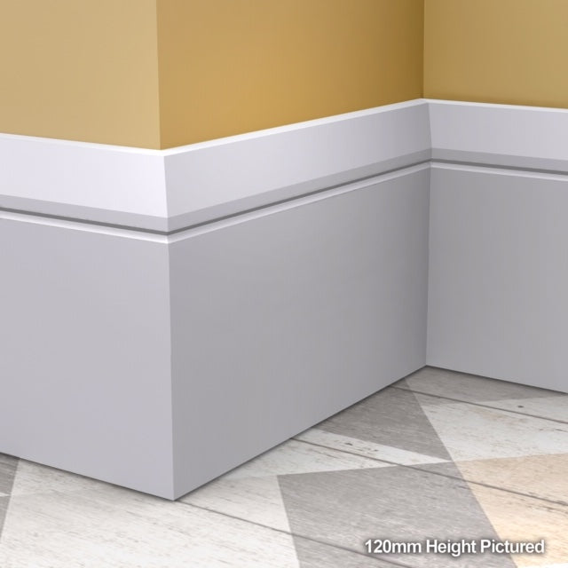 Chamfered Square V Grooved Skirting